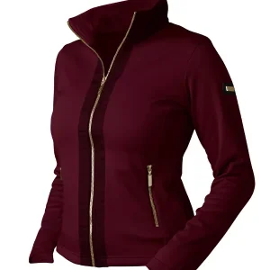 Equestrian Stockholm Fleece Jakke Merlot Crystal Gold