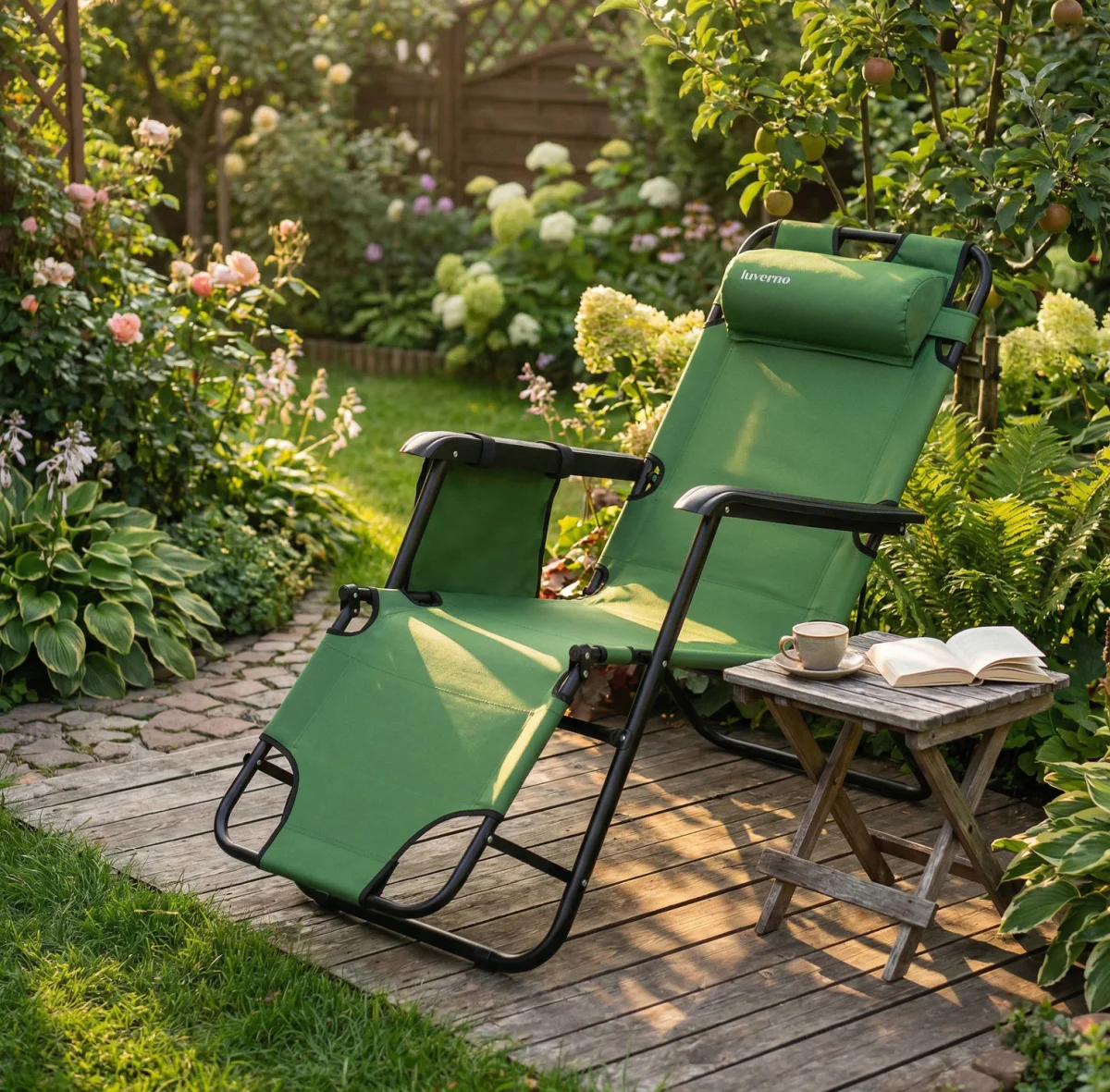 Sun Comfort 2-I-1 Luverno Sammenleggbar Hage-/Strandstol - Image 4