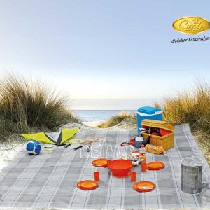 Piknikteppe grått/blått