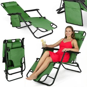 Sun Comfort 2-I-1 Luverno Sammenleggbar Hage-/Strandstol