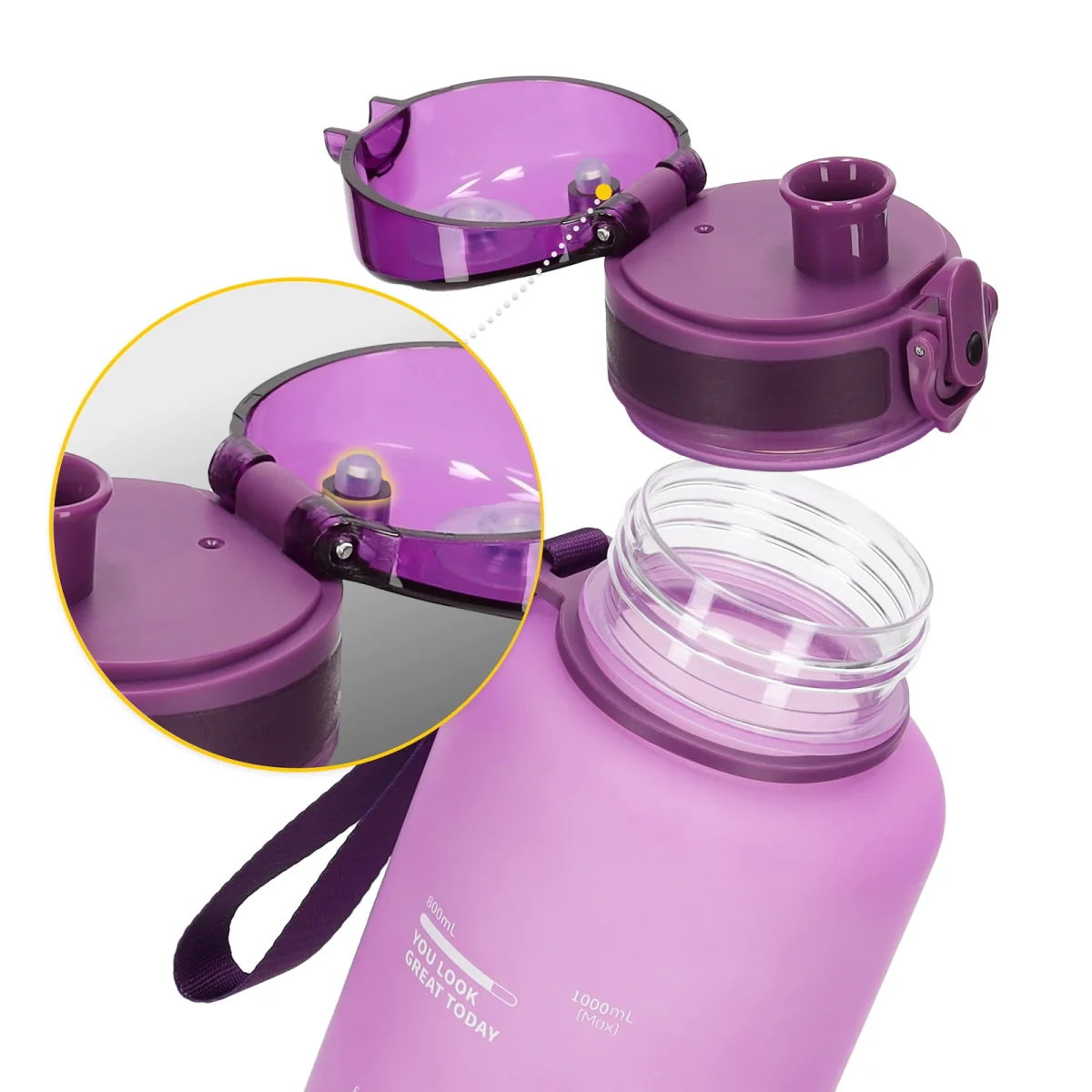 1L Rosa Sportsvannflaske - Image 9
