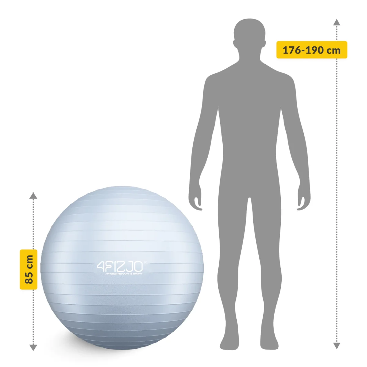 Oppblåsbar Gymnastikkball 85 Cm Grå - Image 6