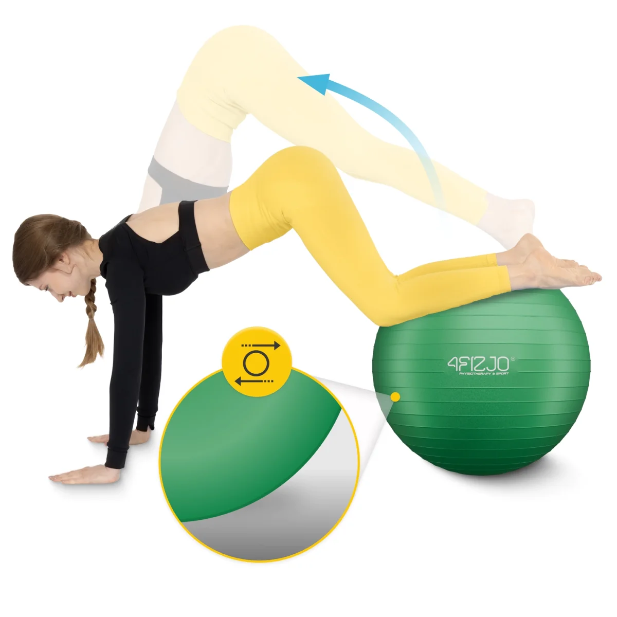 Oppblåsbar Gymnastikkball 75 Cm Grønn - Image 7