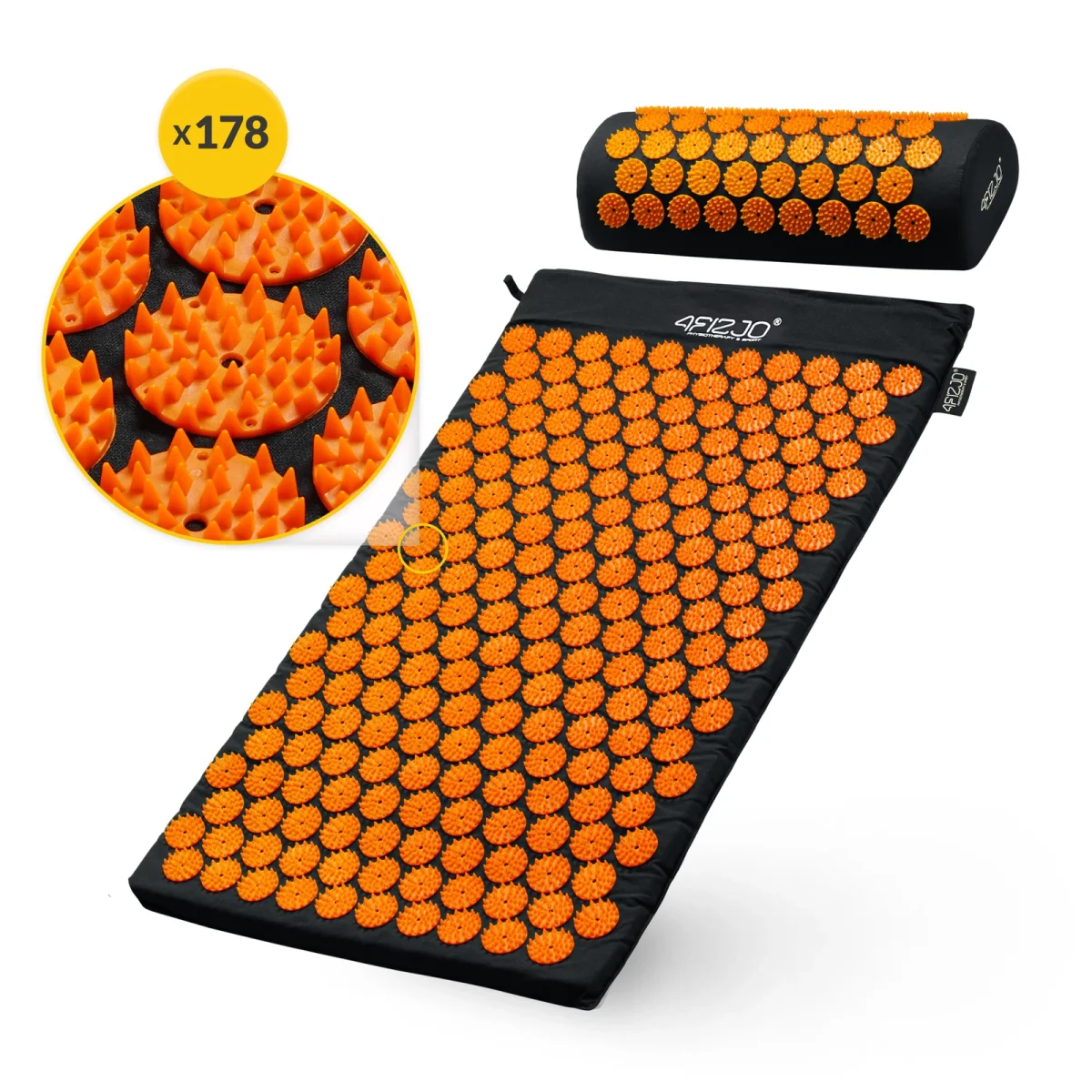 Klassisk Oransje Akupressurmatte Med Pute - Image 3