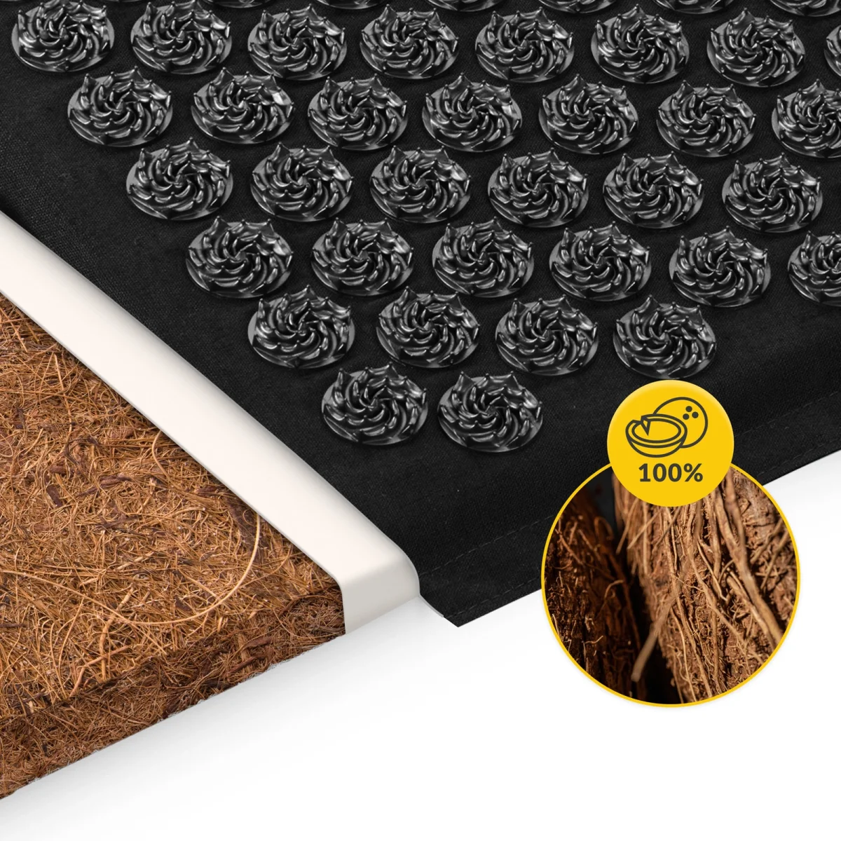 Eco Akupressurmatte Med Bokhveteskall Og Kokosnøtt Svart - Image 4