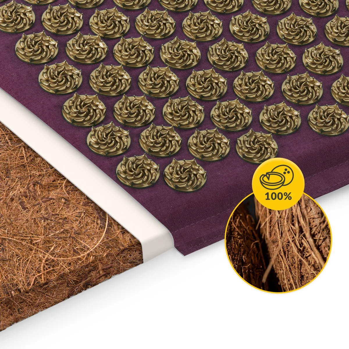 Eco Akupressurmatte Med Bokhveteskall Og Kokosnøtt Lilla - Image 4