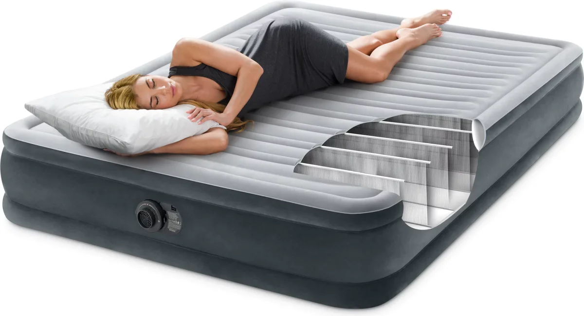 Intex Comfort Plush Queen 152X203X33 Cm 2-Personers Madrass Med Innebygd Elektrisk Pumpe - Image 6